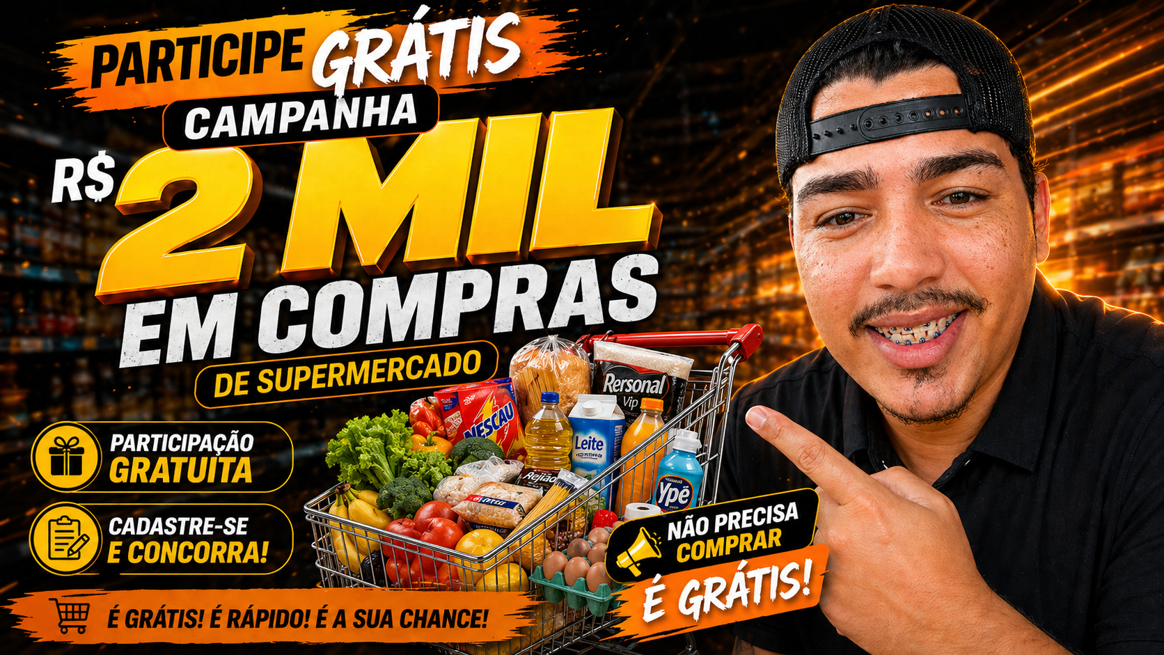 Participe e ganhe 2 mil em compras com Victor Manoel: encha sua despensa sem gastar nada