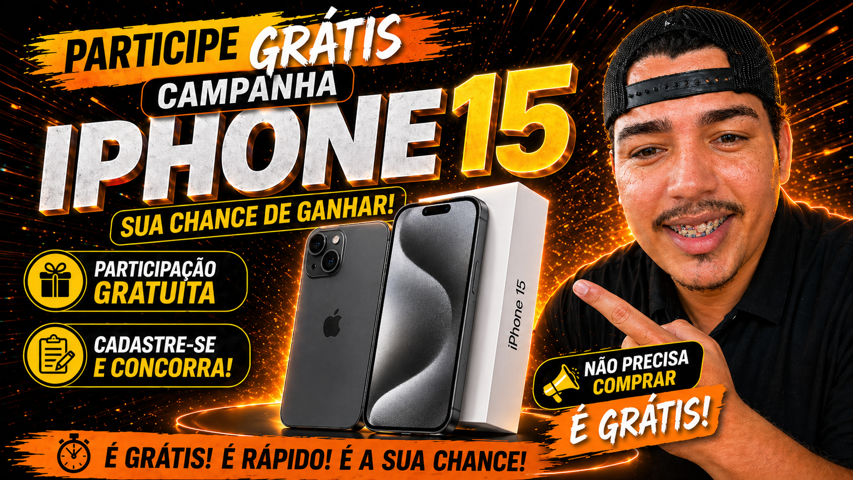 Ganhe um iPhone 15 Novinho com o Victor Manoel!