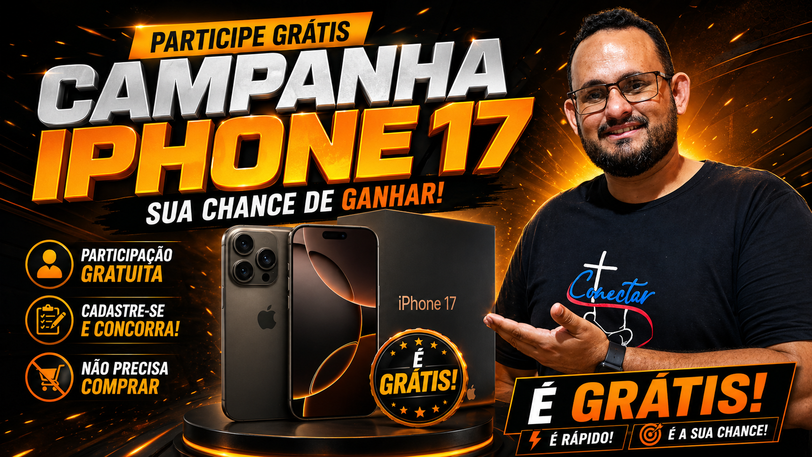 iPhone 17 com o Marlon Oficial: participe agora e descubra como levar o seu totalmente grátis