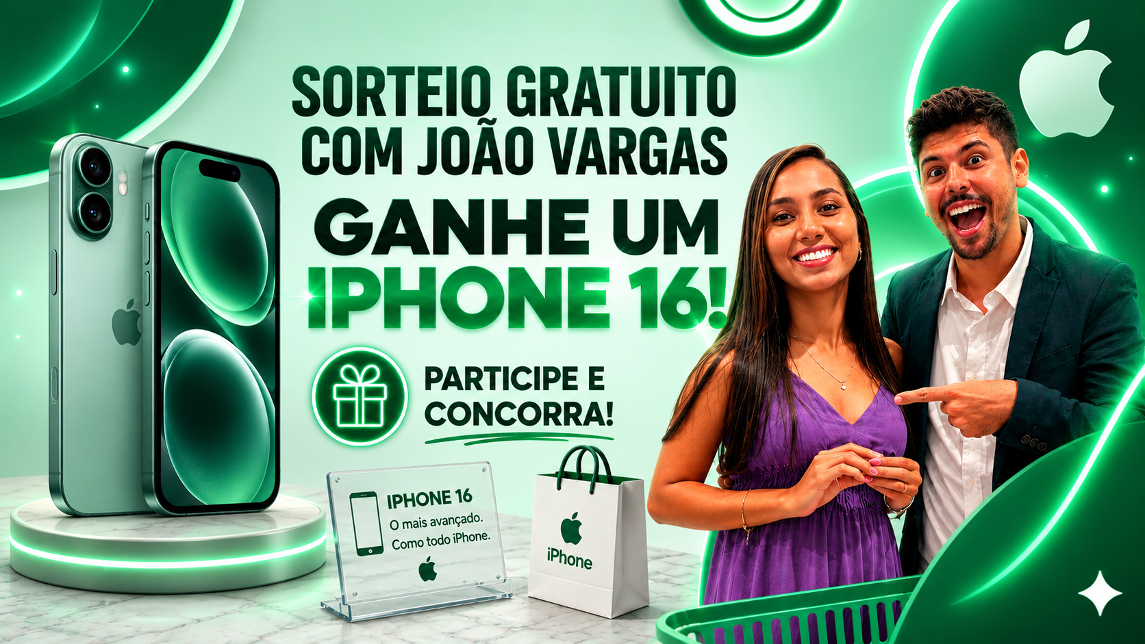 Participe com Segurança do Sorteio de iPhone 16 com João Vargas