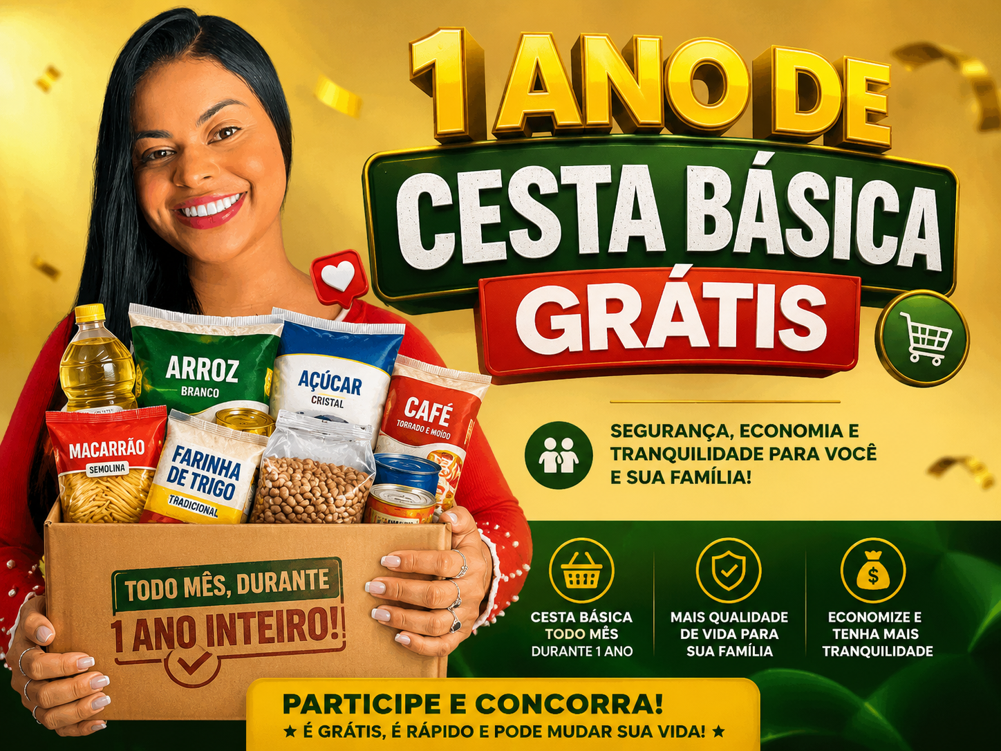 Participe do Sorteio de 1 Ano de Cesta Básica Grátis com Giovana