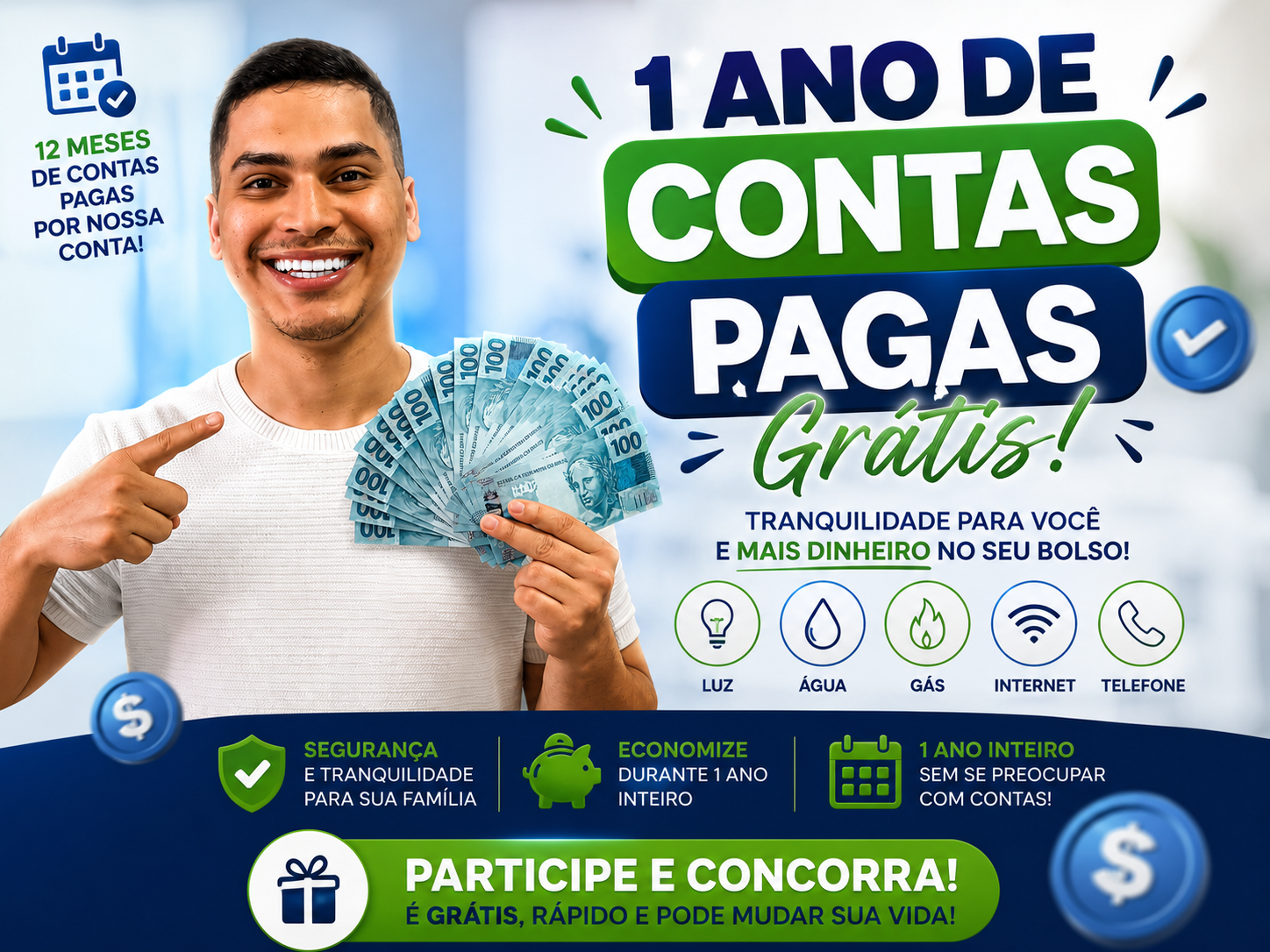 Sorteio de 1 Ano de Contas Pagas Grátis: Participe com Feehzero