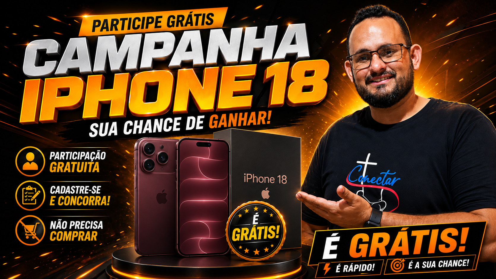 Participe do Sorteio do iPhone 18 com Marlon Oficial e Cifra do Bem