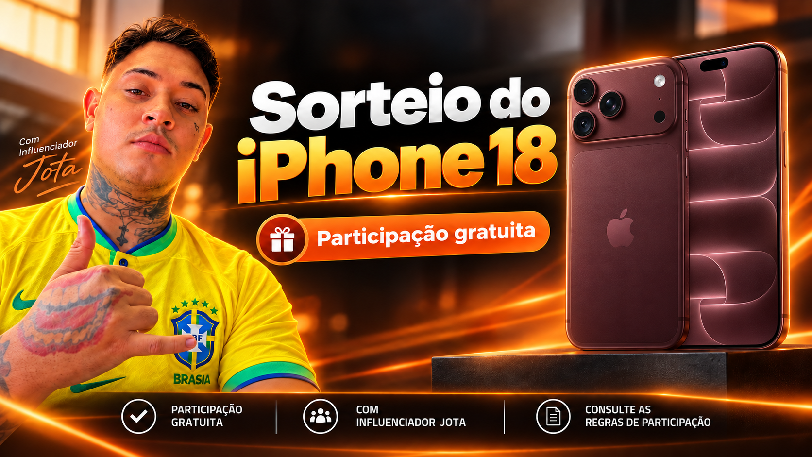 Sorteios Online de iPhone 18 com Jota e Cifra do Bem: Participe com Segurança